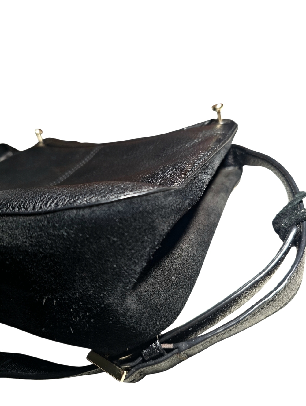 Kate Spade Pratt Street Small Rianne Blk GOAT LEATHER & Suede Tassel Bag - Picture 12 of 16